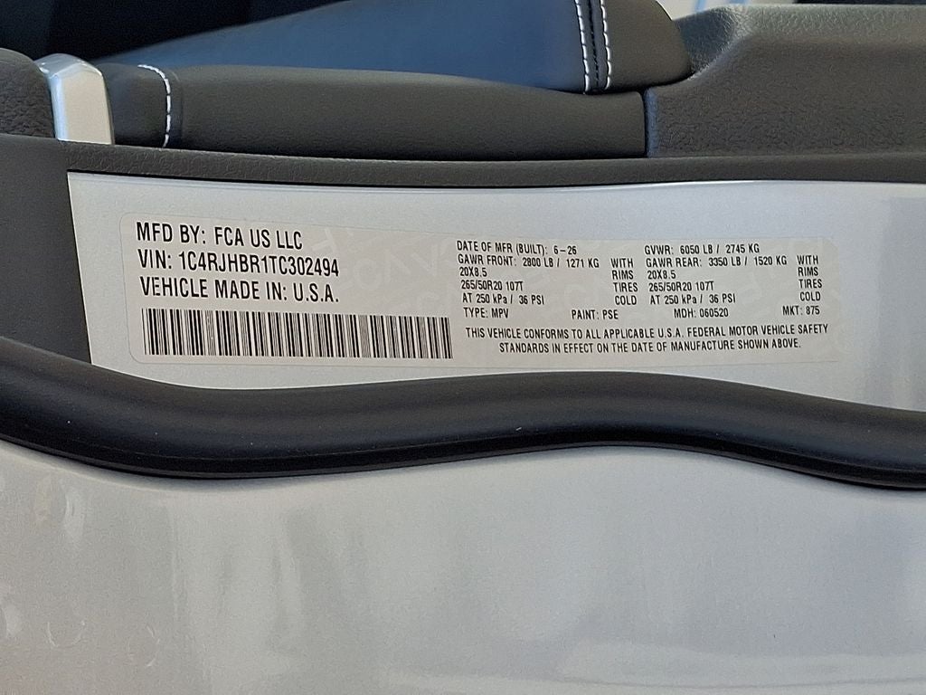 2026 Jeep Grand Cherokee Limited Reserve