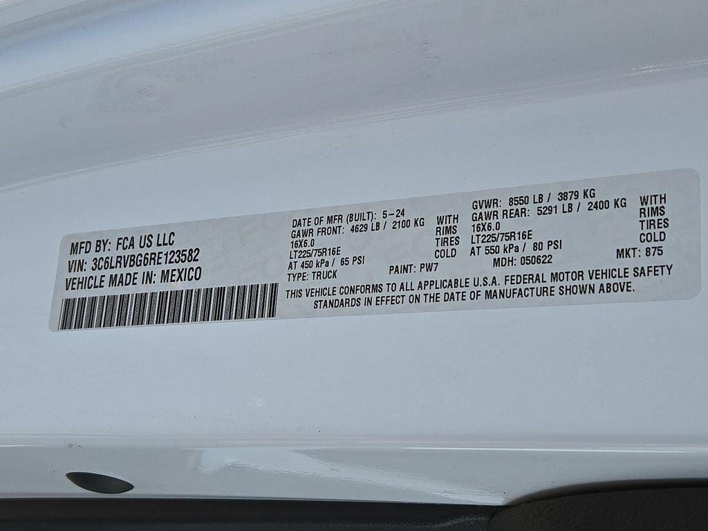 2024 RAM ProMaster 1500 Cargo Van SLT High Roof 136' WB