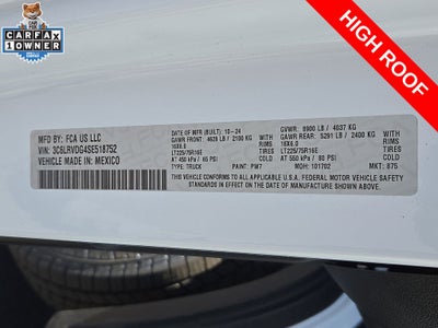 2025 RAM ProMaster 2500 Cargo Van Tradesman High Roof 159' WB w/Pass Seat