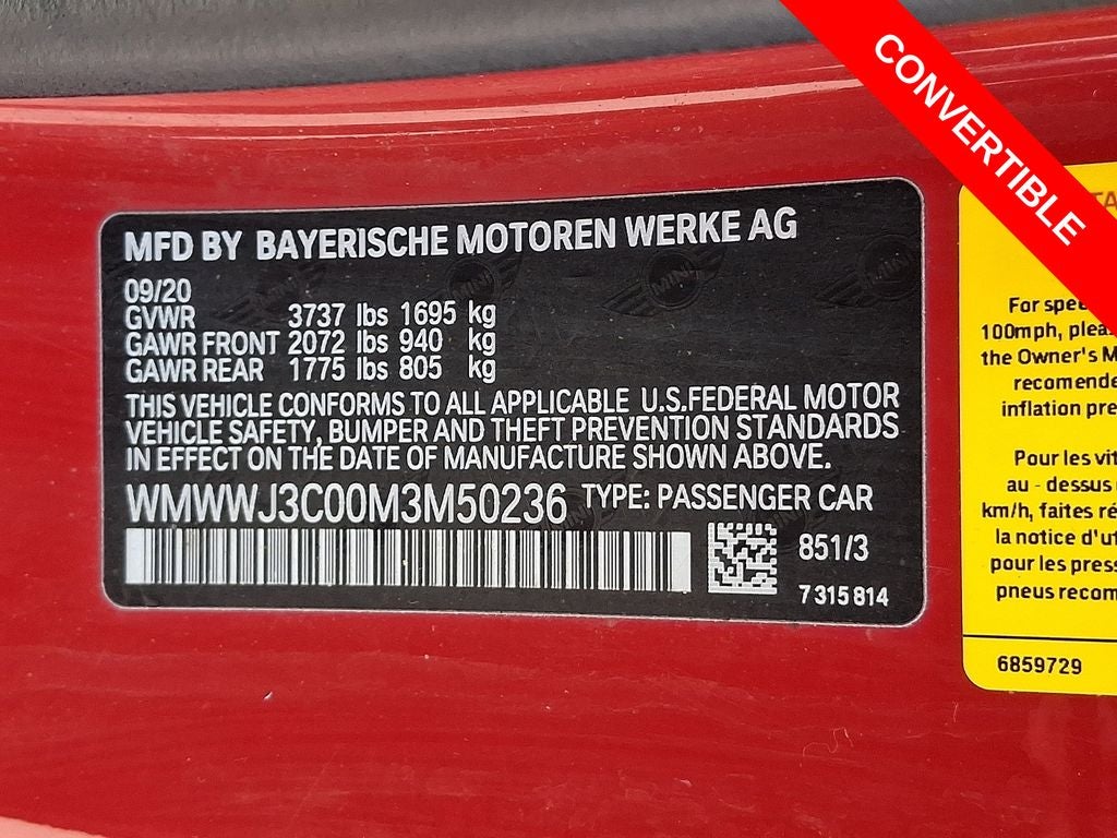 2021 MINI Convertible Cooper