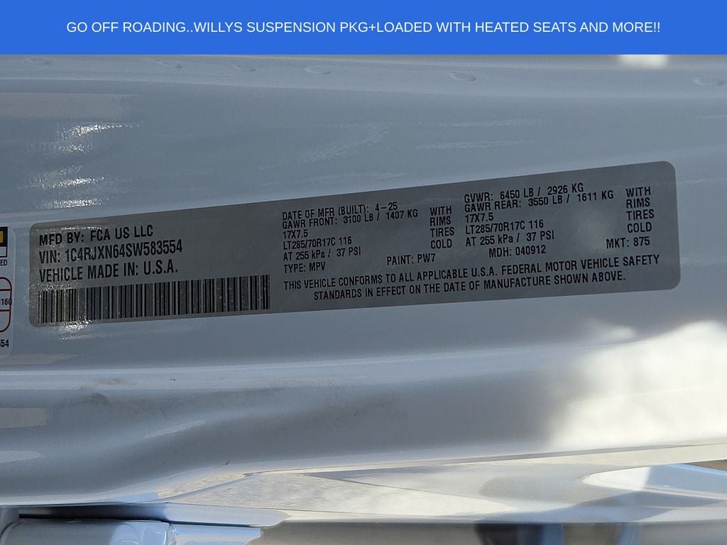 2025 Jeep Wrangler Willys 4xe