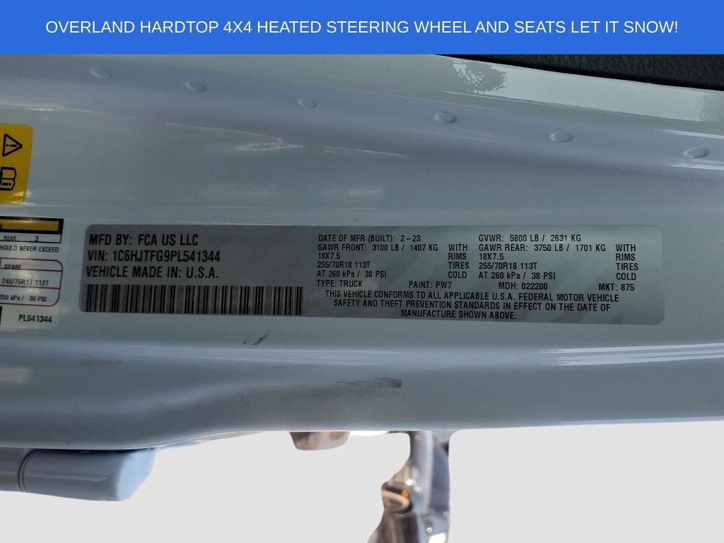 2023 Jeep Gladiator Overland Hardtop