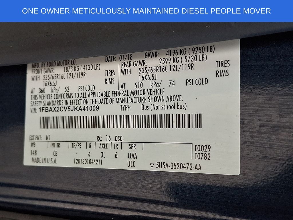 2018 Ford Transit-350 XLT DIESEL