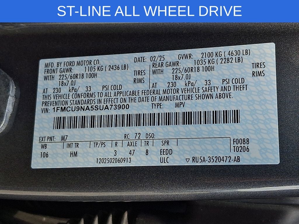 2025 Ford Escape ST-Line Select