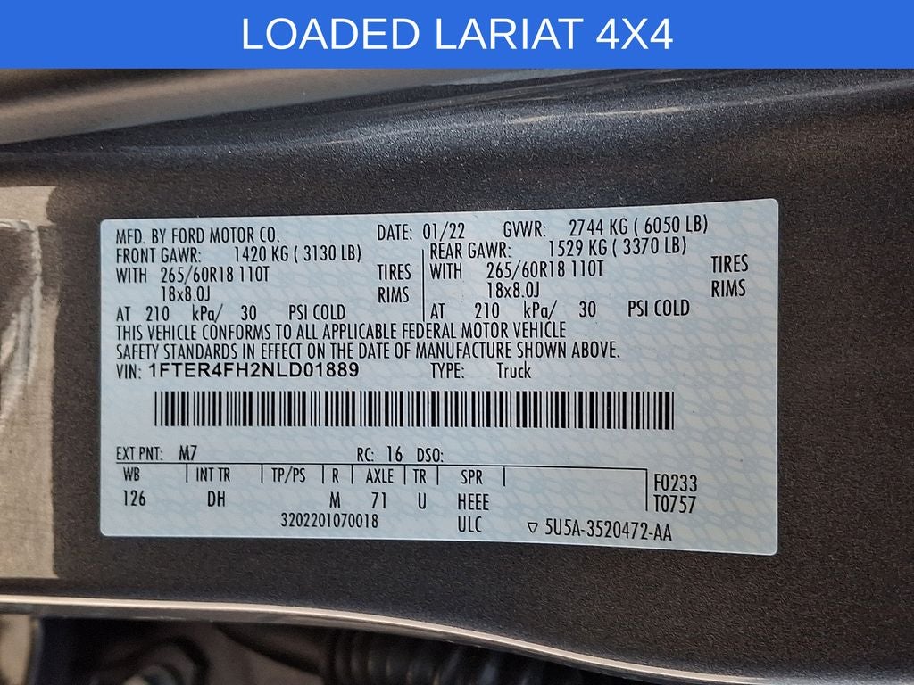 2022 Ford Ranger Lariat