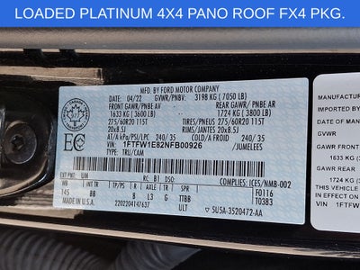 2022 Ford F-150 Platinum