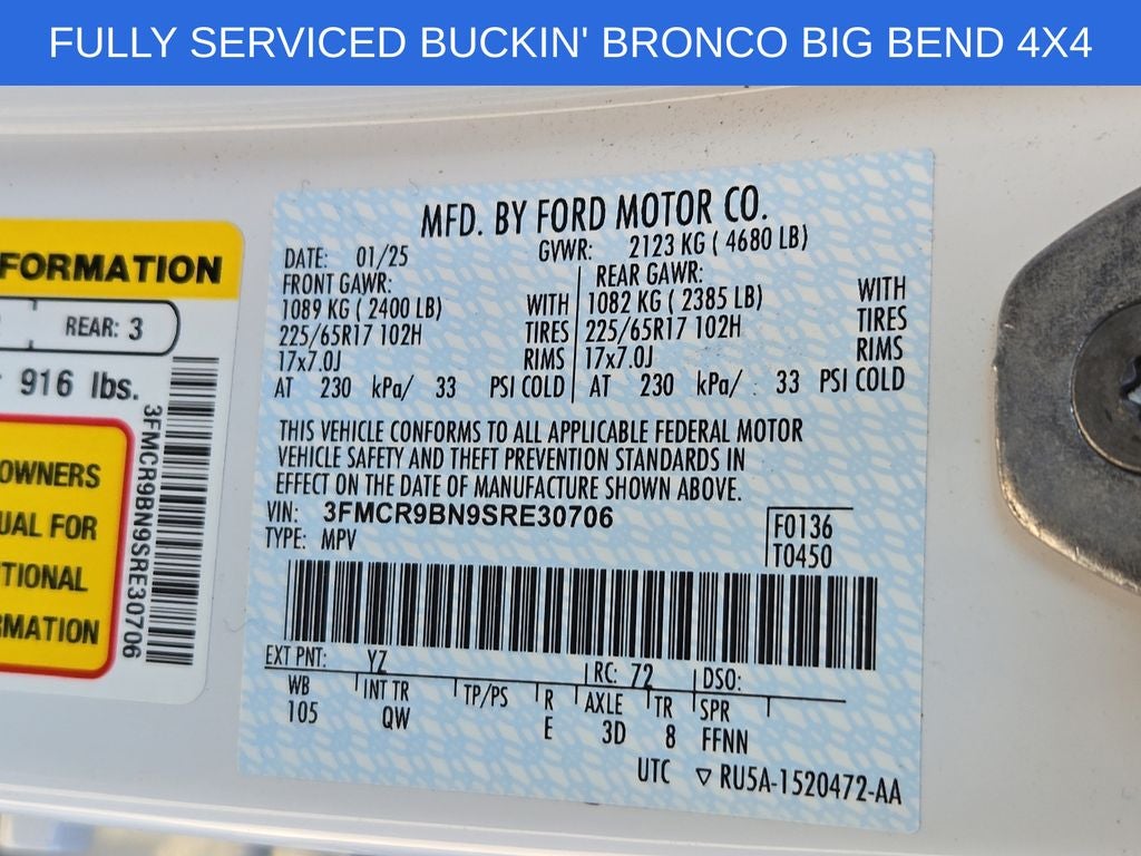 2025 Ford Bronco Sport Big Bend