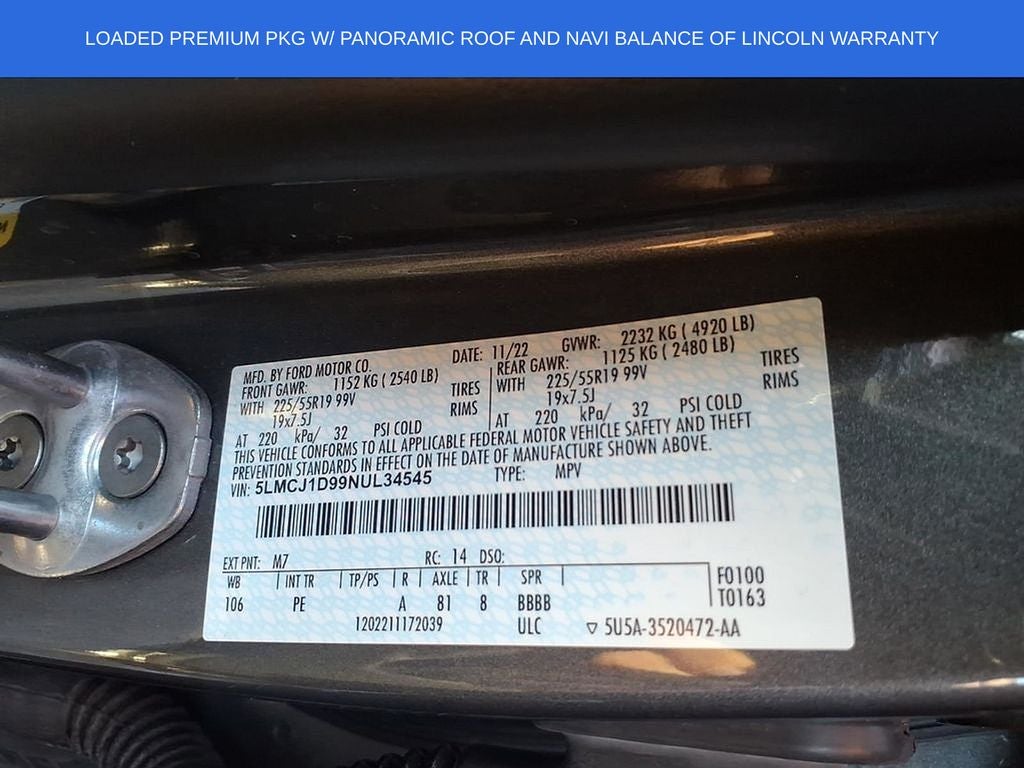 2022 Lincoln Corsair Standard