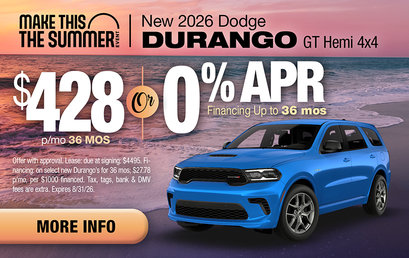 NJ Dealer Dodge Durango Special Offer