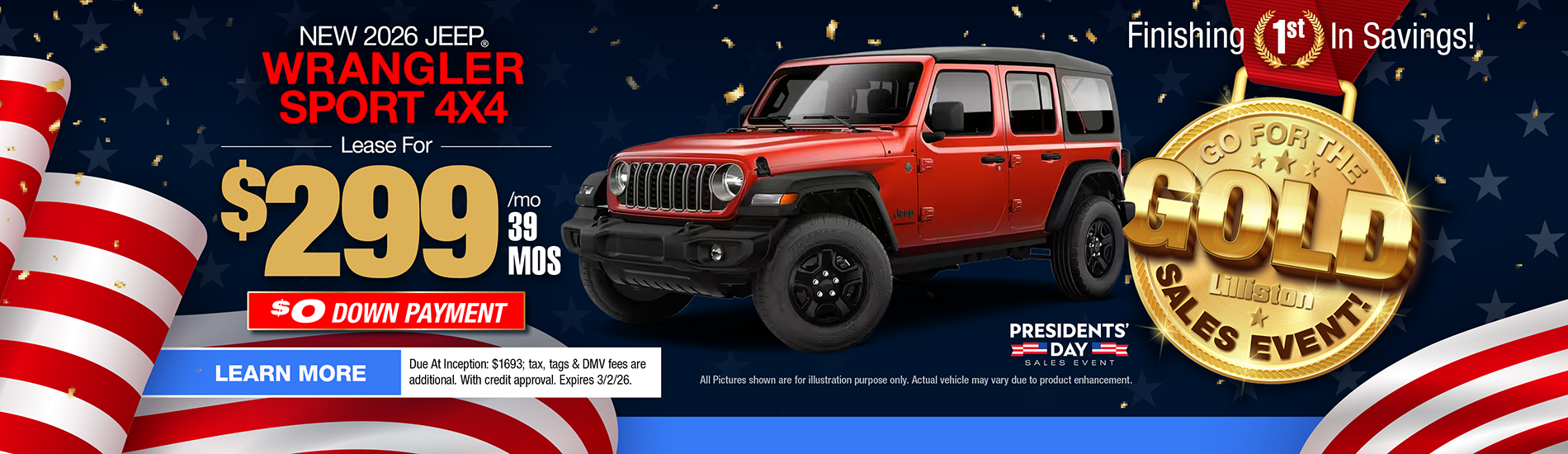 NJ Dealer Wrangler Special Lease