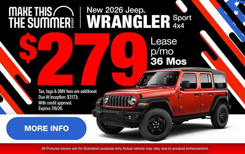 NJ Dealer Wrangler Special Lease