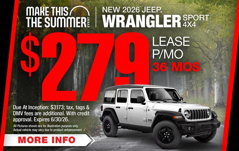 NJ Dealer Wrangler Special Lease