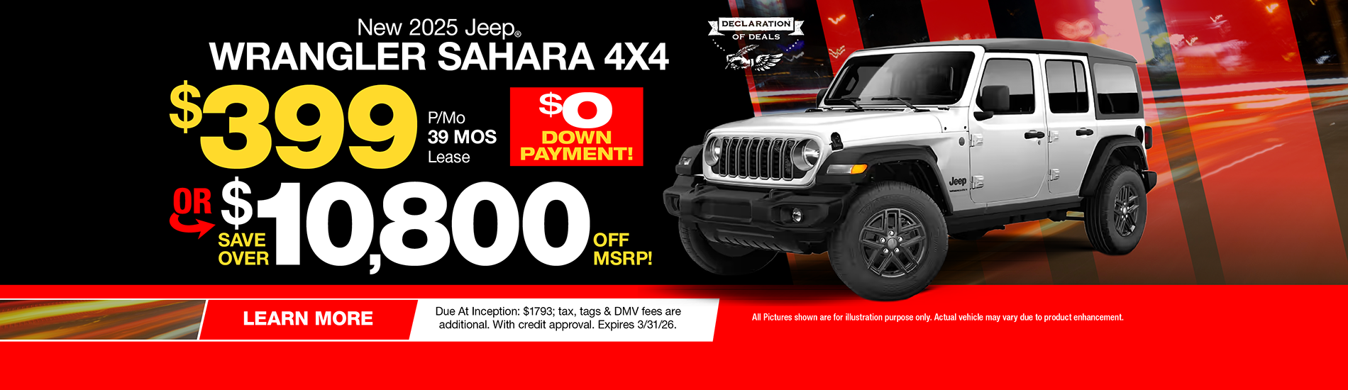 NJ Dealer Wrangler Special Lease