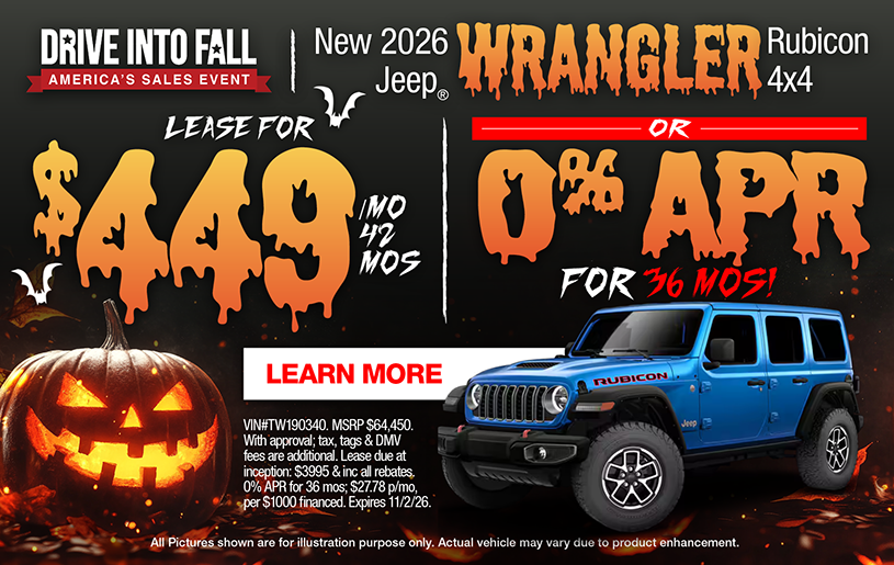 NJ Dealer Wrangler Special Lease